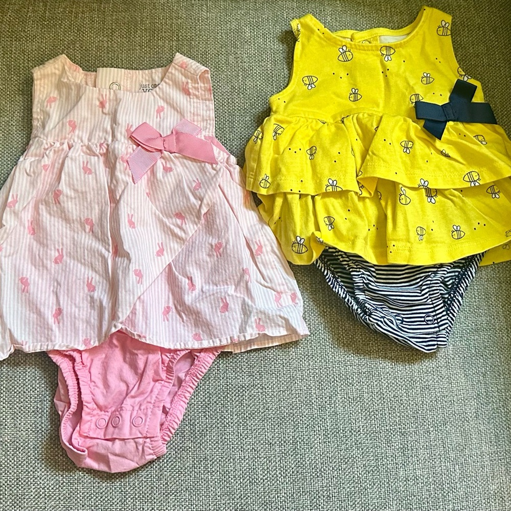 Carter's Pink and Yellow Onesies